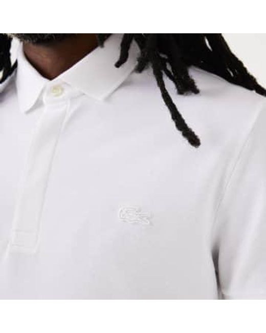 Lacoste White Smart Paris Stretch Polo Shirt Small for men