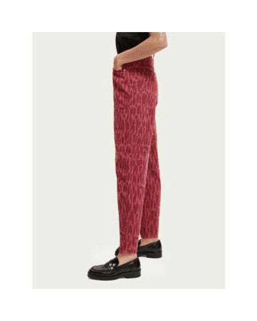 Scotch & Soda Red Wild The Tide Balloon Fit Corduroy Trouser 25