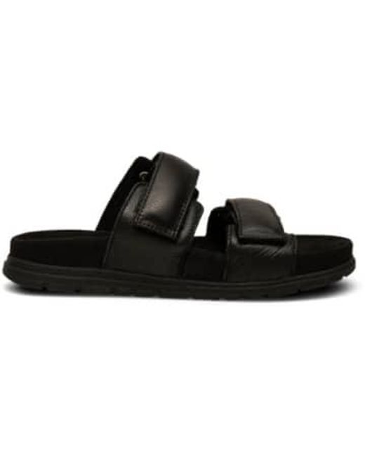 Lisa Leather Sandals Wl928 di Woden in Black