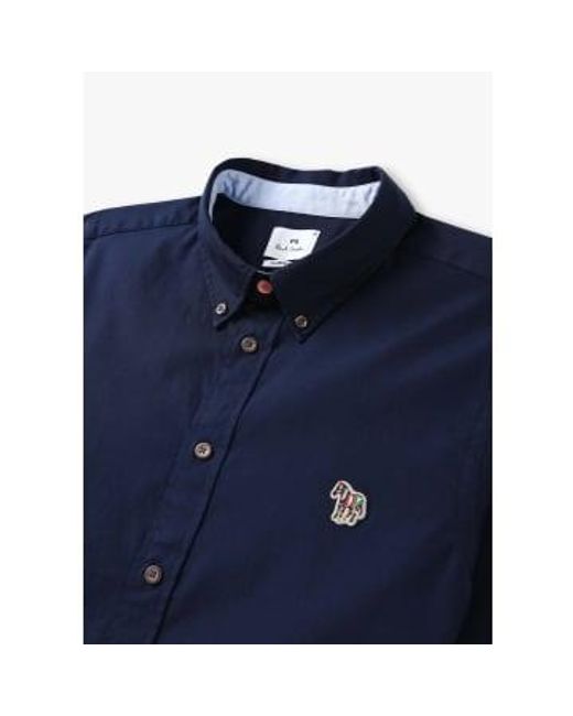 Paul Smith Blue S Zebra Badge Long Sleeve Shirt for men