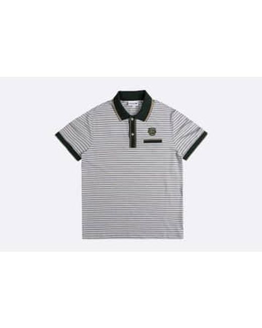 Lacoste Gray Short Sleeved Ribbed Collar Shirt S / for men
