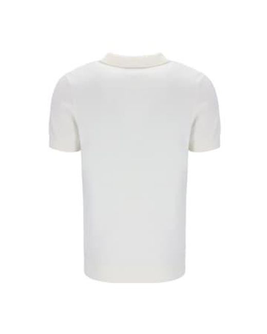 Fila White Lucian Square Knit Polo Blanc De / Medium for men