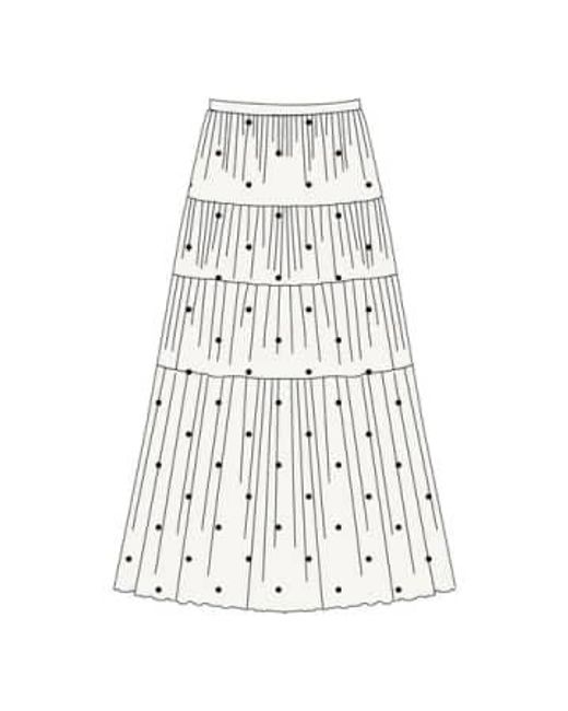 Nooki Design White Christie Maxi Skirt / S Cotton Viscose Blend