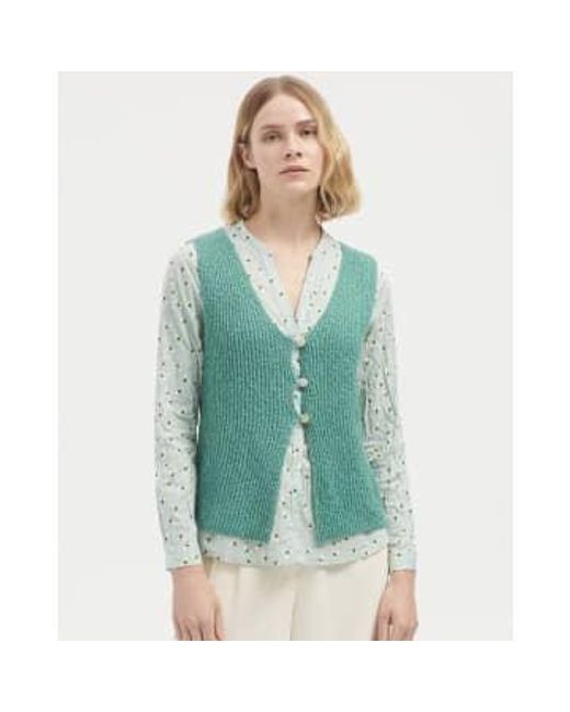 Nice Things Green 3 Buttons Vest S