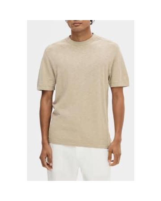 SELECTED Natural Pure Cashmere Berg Linen Tee for men