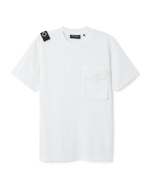 Ma.strum Optic White Cargo Pocket T Shirt for men