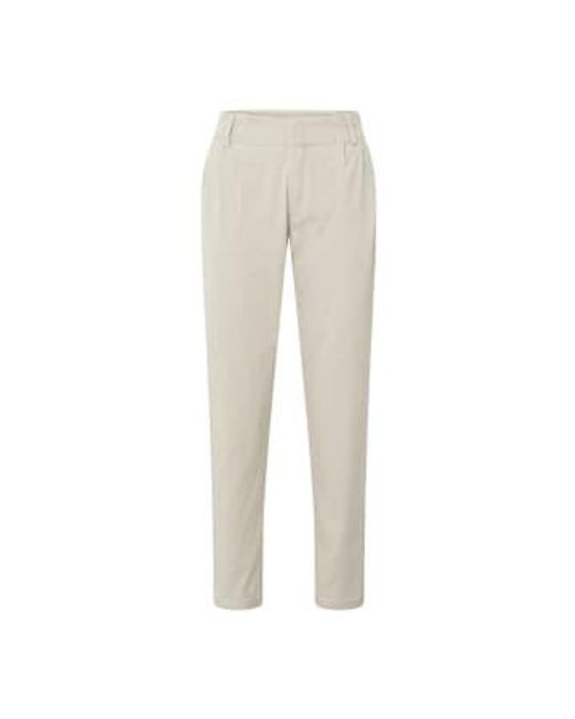Yaya Natural Woven Loose Fit Trousers With Pleats And Elasticated Waist