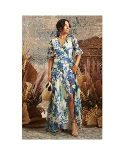 Hope & Ivy Multicolor Catalina Wrap Maxi Dress Uk 10