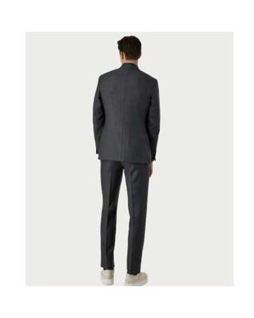 Canali Blue Anthracite Pure Checked Suit 50 Grey for men