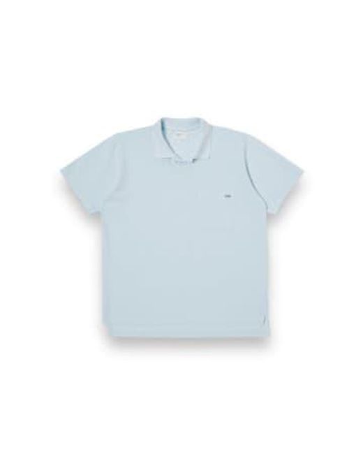 Universal Works Blue Vacation Polo Piquet 30603 Sky S for men
