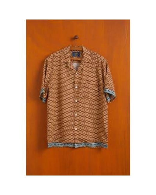 Portuguese Flannel Brown Vermon Shirt Bordeux S for men