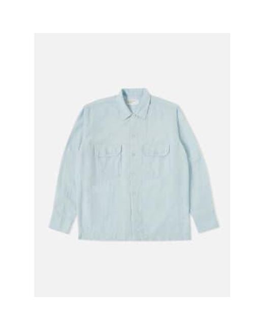 30172 shin seersucker utility shirt in sky Universal Works en coloris Blue