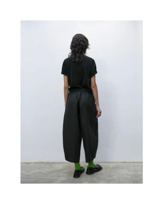 Cordera Black Linen Curved Pants One Size