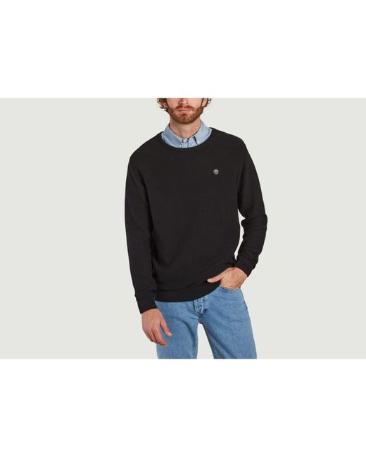 Knowledge Cotton Apparel Cotton Sweater Field Pique Badge O-neck in Black for Men | Lyst