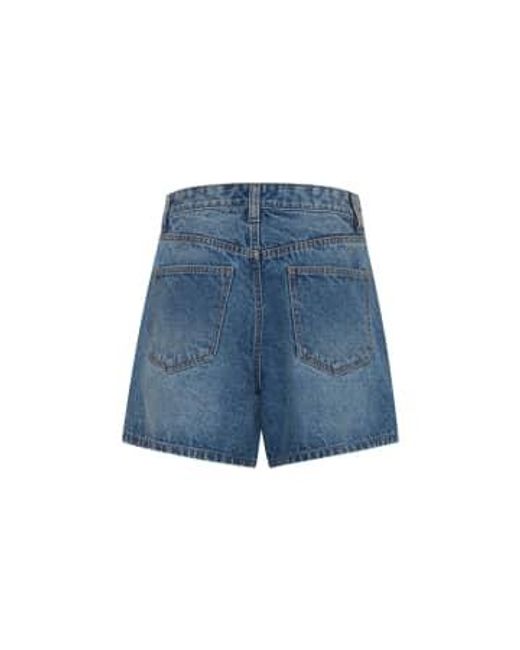 Ichi Blue Haveny Denim Shorts-medium Stonewash-20121297 34(uk6-8)