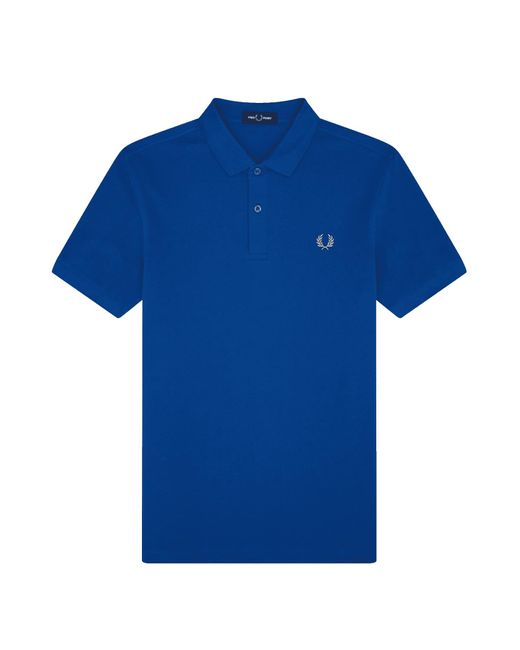 Fred Perry Cotton Slim Fit Plain Polo Mid Blue for Men | Lyst