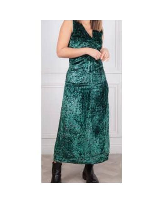 MASSCOB Velvet Ruched Maxi Dress S / Evergreen