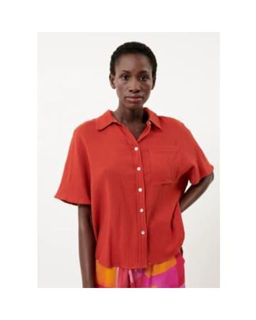 FRNCH Red Elanore Blouse