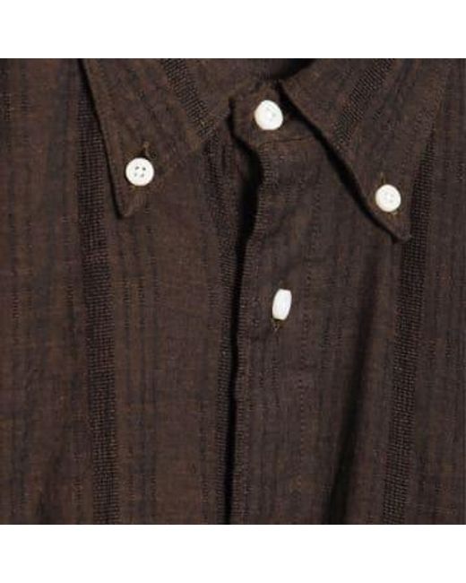 Algodón vintage/lino dobby stripe Gitman Brothers Vintage de hombre de color Brown