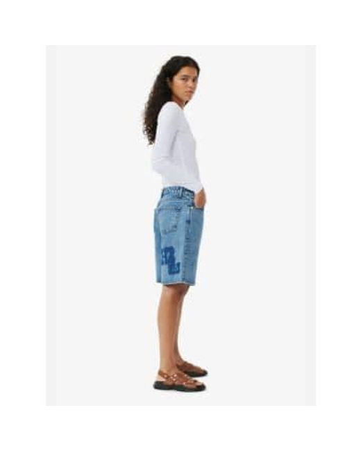 Ganni Blue Patch - -shorts