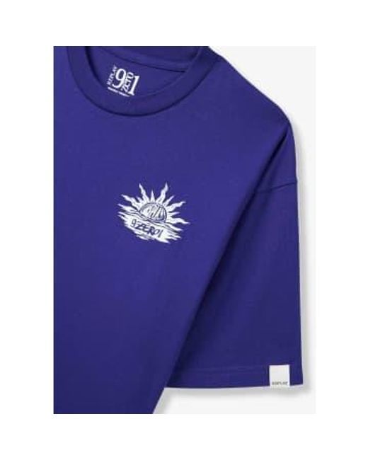 Replay Blue S 9zero1 Back Graphic T-shirt for men