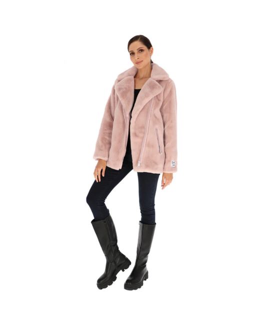 Rino And Pelle Maple Sugar Asley Oversized Biker Jacket in Pink | Lyst