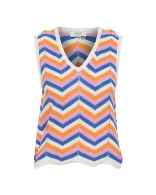 Byoung Bynaski Stripe Knitted Top Marshmallow Mix di B.Young in Blue