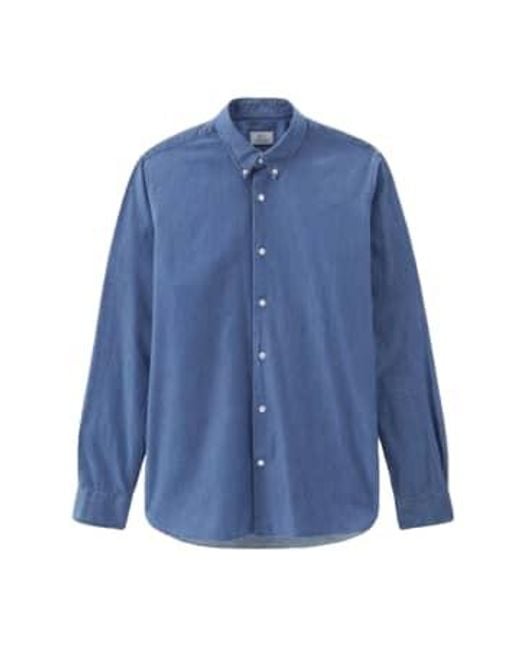 Camisa hombre classic chambray índigo claro Woolrich de hombre de color Blue