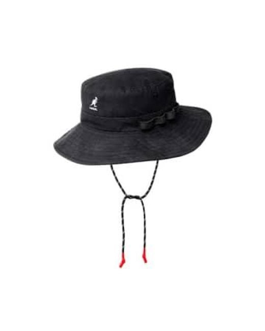 Kangol Black Utility Cords Jungle Hat Coal Large for men