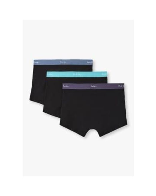 Paul Smith Black S 3 Pack Contrast Waistband Trunk for men