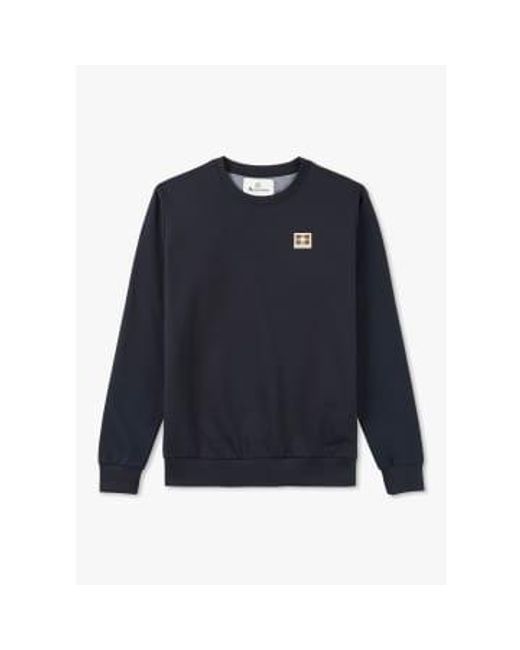 Aquascutum Blue S Active Club Check Patch Sweatshirt for men