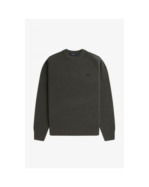 Fred Perry K6539 Texture Lambswool Jumper in Green for Men | Lyst