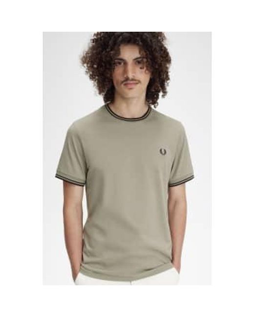 Fred Perry Gray Twin Tipped T-shirt Warm / Carrington Brick M for men
