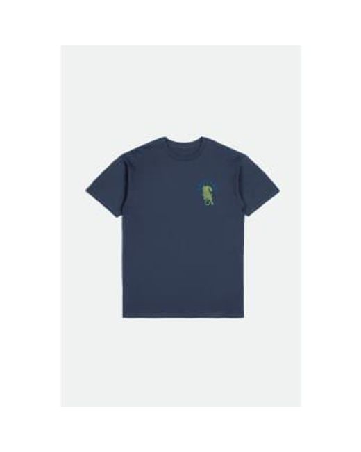 Brixton Seeks standard-t-shirt mit kurzen ärmeln in verwaschenem marineblau in Blue für Herren