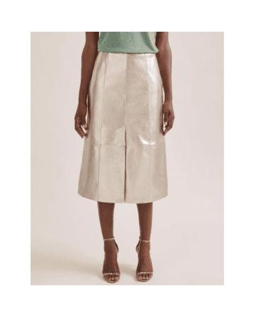 Cefinn Natural Robyn Leather Maxi Front Split Pencil Skirt Size: 12, Col: