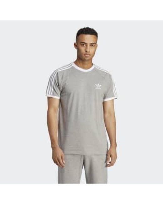 Heather originals adicolor classics 3 stripe t-shirt Adidas pour homme en coloris Gray