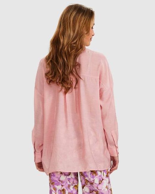 Numph Pink Nuelinam Sheer Shirt