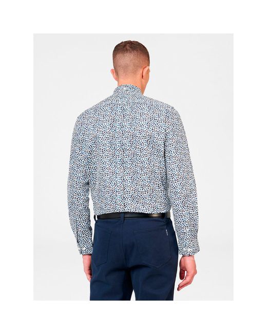 Ben Sherman Blue Floral Printed Shirt for men