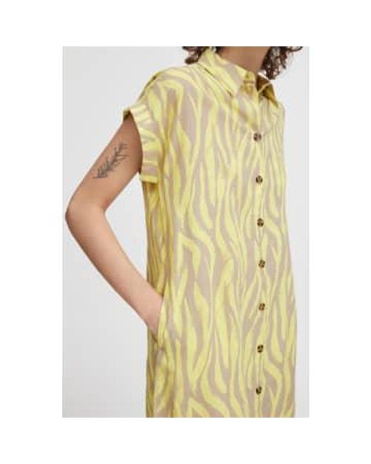 Robe chemise falakka ss en mélange d'animaux ensoleillée B.Young en coloris Yellow