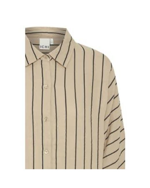 Foxa beach camiseta-doeskin/ stripes-20120963 Ichi de color Natural