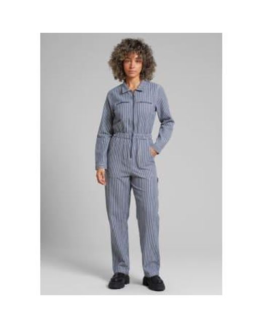 Dedicated Blue Hultsfred Organic Cotton Overall Stripes S