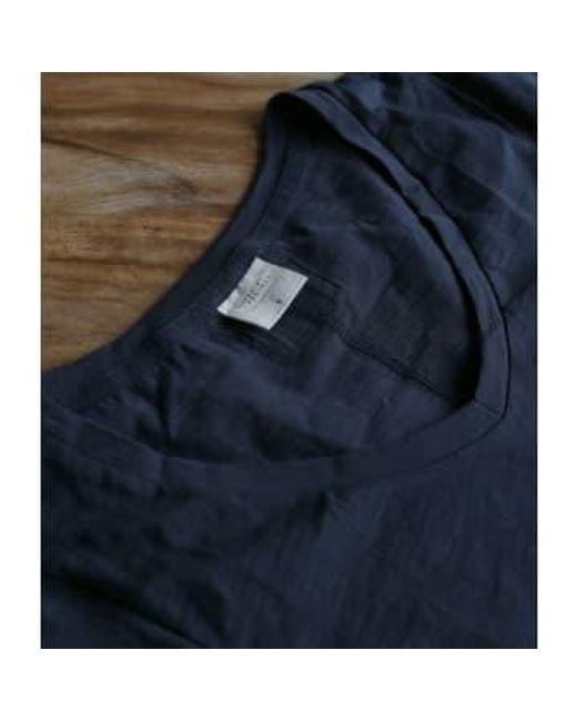 Cashmere Fashion Blue The Shirt Project Organic Cotton Shirt V-neck Short-sleeved