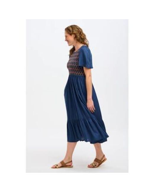 Sugarhill Blue Brielle Shirred Midi Dress