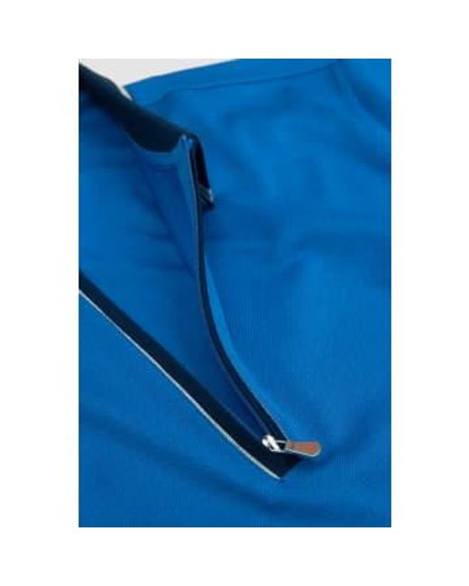 Polo zippé en coton scotland thread bleu/marine/écru Gran Sasso pour homme en coloris Blue