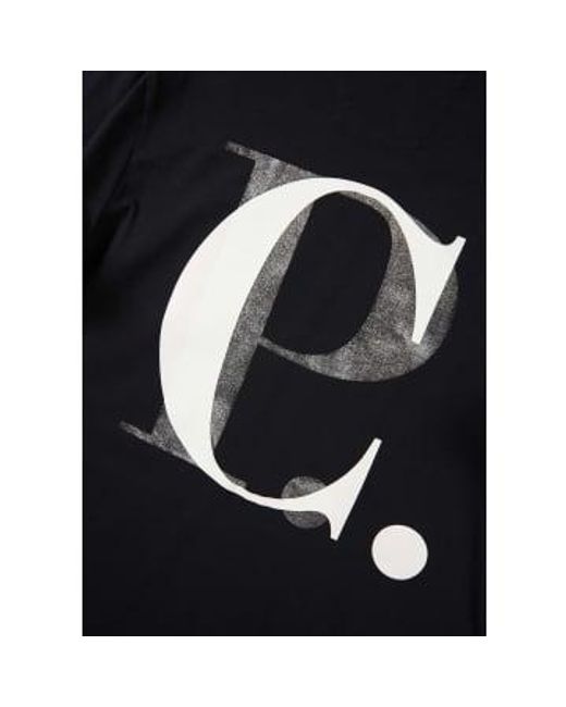 C P Company Black S 30/1 Jersey Graphic T-shirt for men