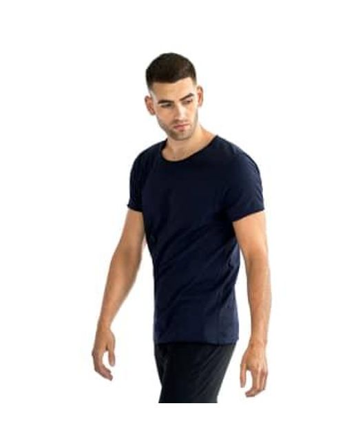 Bread & Boxers Blue Crew-neck Relaxed T-shirt for men