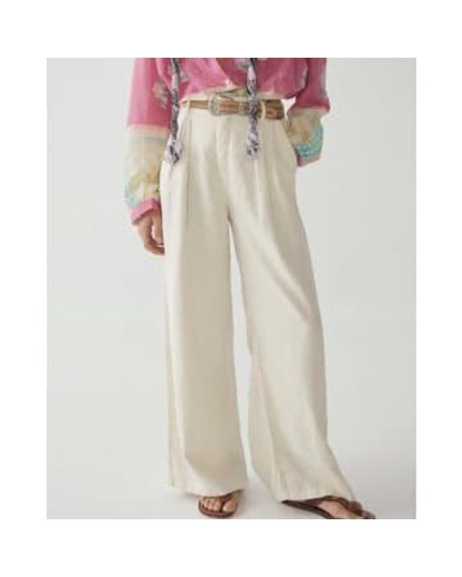 MAISON HOTEL Pink Marisa Linen Trousers Off S