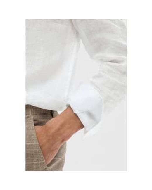 Camisa lino blanca reg kylian SELECTED de hombre de color White