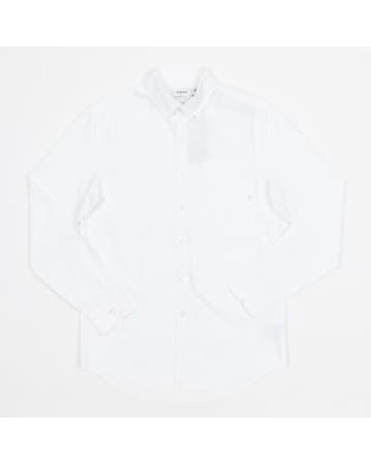 Farah White Brewer Casual Fit Pocket Long Sleeve Shirt for men