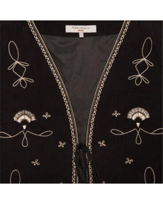 Nudie Jeans Black Vera Embroidered Vest